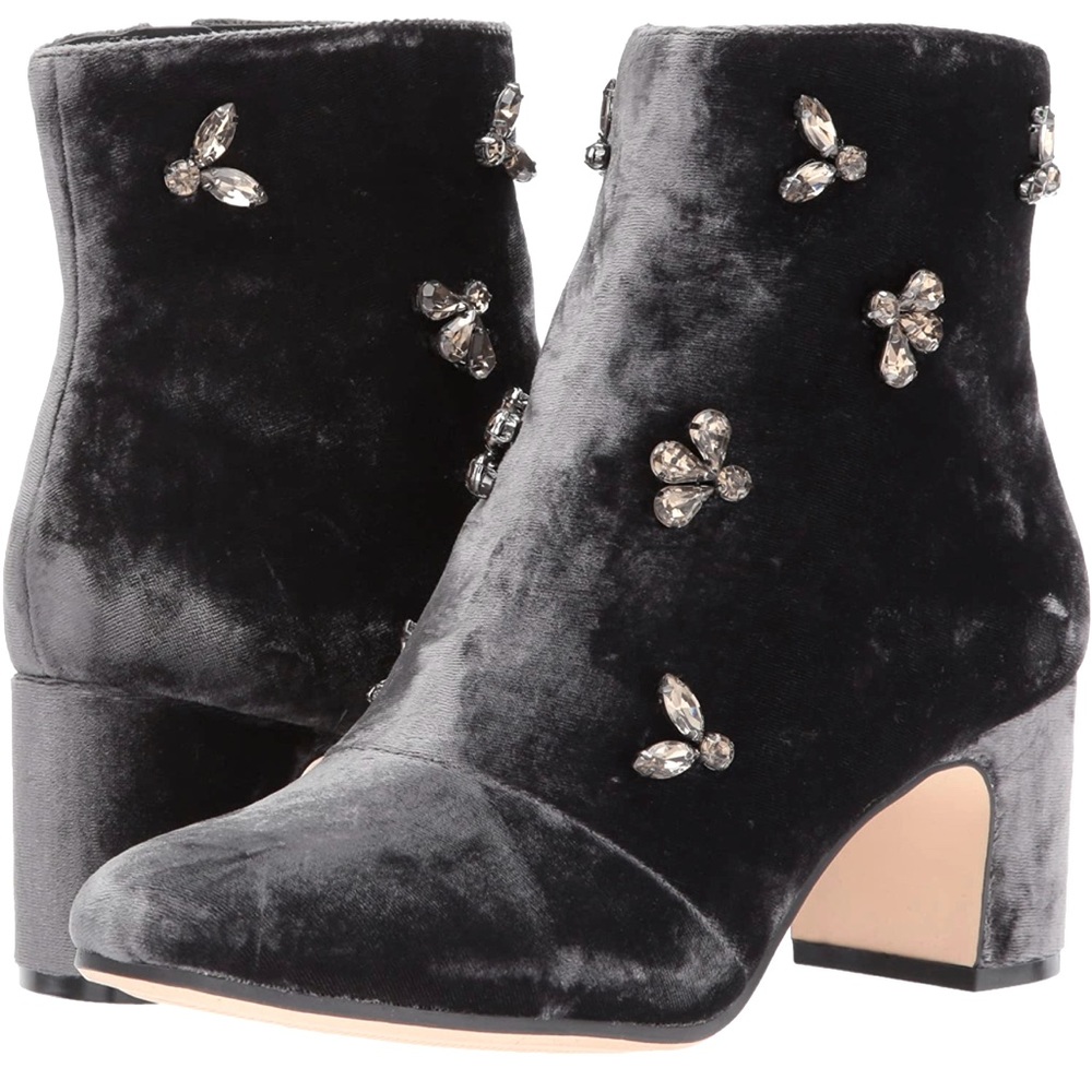 New! Anne Klein Glinda Velvet Ankle Booties